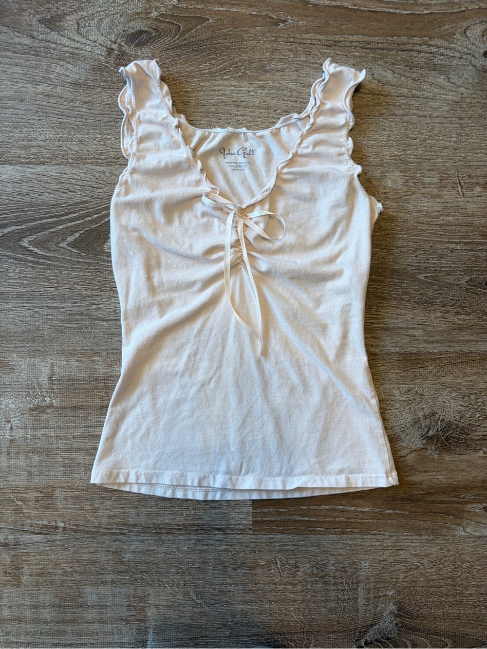 Brandy Melville Pale pink Ruffle Tie-Front Tank